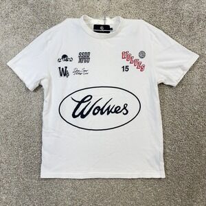 Dare Sport Wolves Graphic T Shirt Size Medium White Black Red Limited Edition